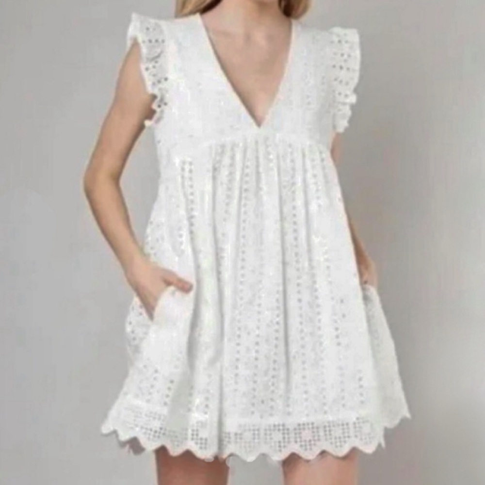 White Eyelet Sweet Carolina Dress